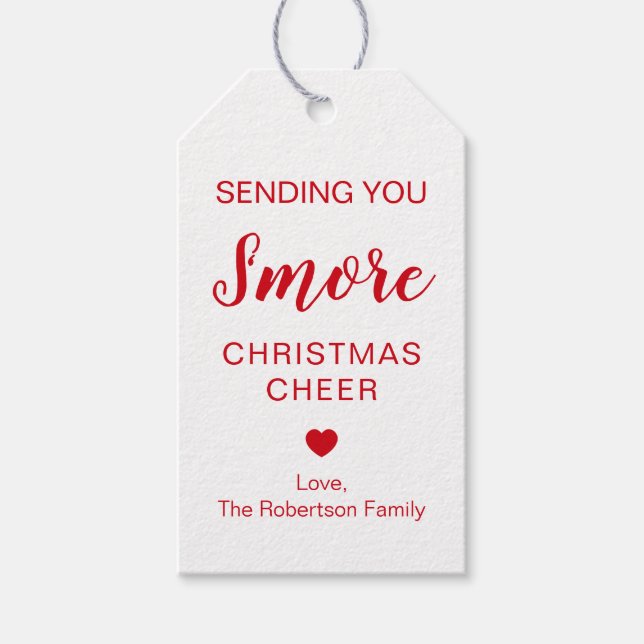 Sänder dig mer julklapp för S'mores Presentetikett (Framsidan)