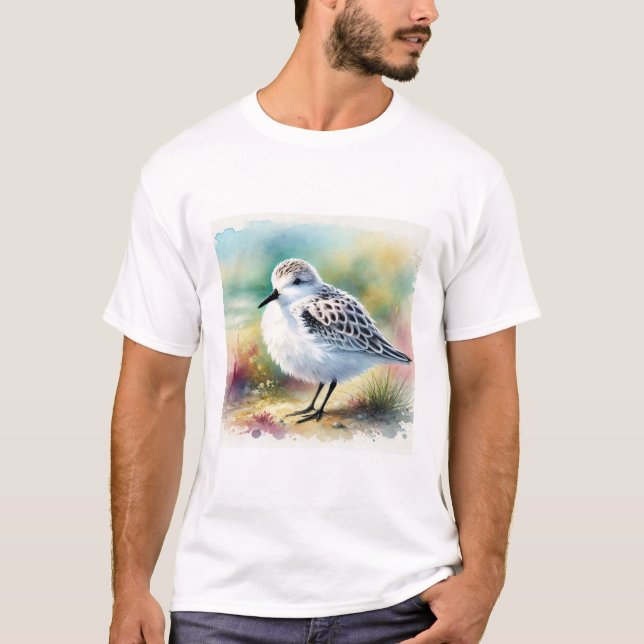 Sanderling Bird 200924AREF115 - Watercolor T Shirt (Framsida)