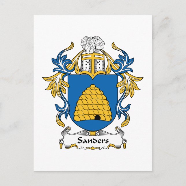 Sanders Family Crest Vykort (Framsida)