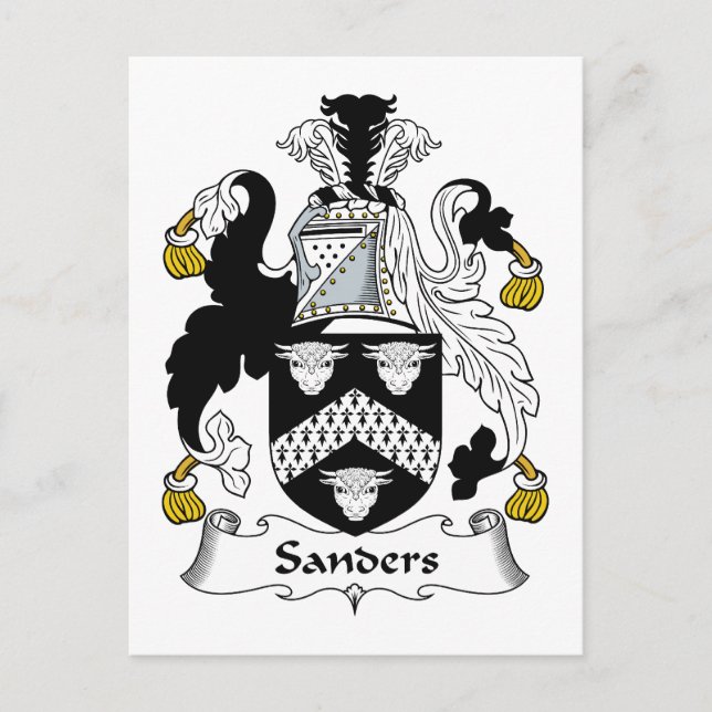 Sanders Family Crest Vykort (Framsida)