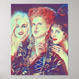 Sanderson Sisters Art Deco Print Poster