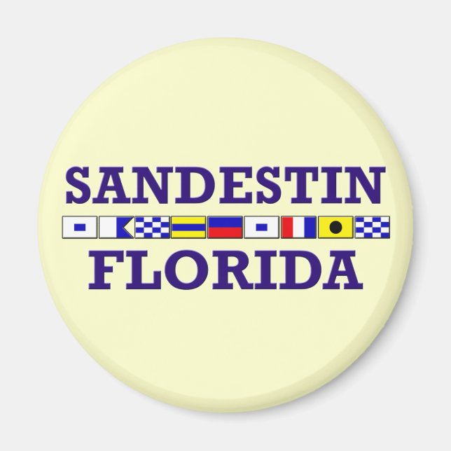Sandestin Nautical Flaggor - Square magnet (Framsidan)