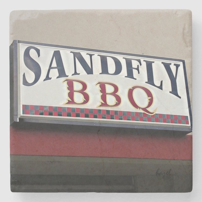 Sandfly BBQ, Savannah Georgia Marble Underlägg (Framsidan)