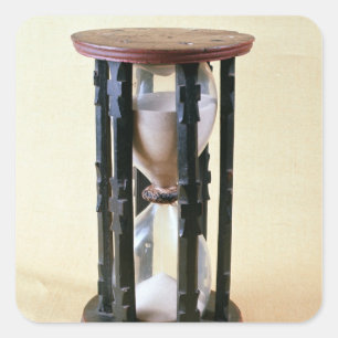 Sandglass 17th århundrade fyrkantigt klistermärke