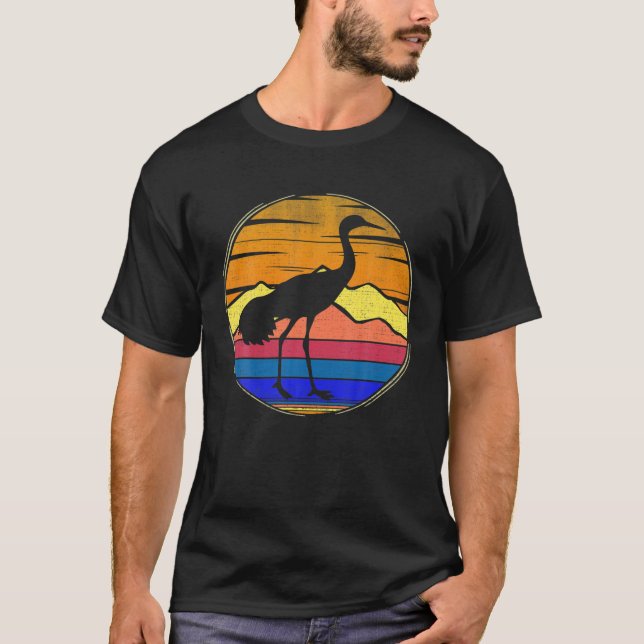 Sandhill Crane Bird Retro Sunset Animal Birds Kärl T Shirt (Framsida)