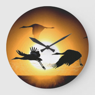 Sandhill Crane Birds Wildlife Animals Wall Clock Stor Klocka