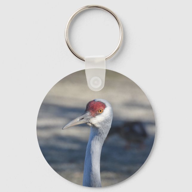 Sandhill Crane Nyckelring (Framsida)