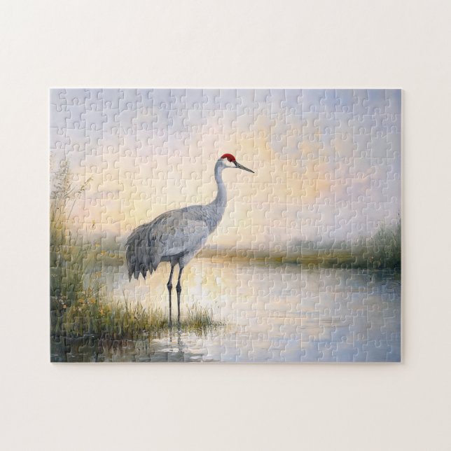 Sandhill Crane Painting Pussel (Horisontell)