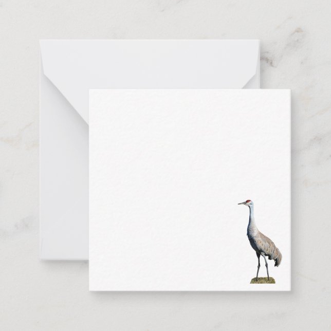 Sandhill Crane Photo Flat Note Card Anteckningskort (Framsida)