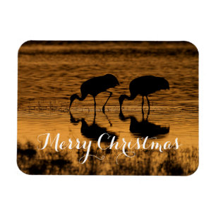 Sandhill Cranes, God jul Magnet