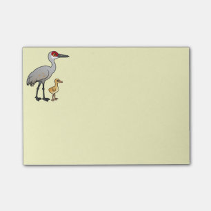 Sandhill kran med colten post-it block