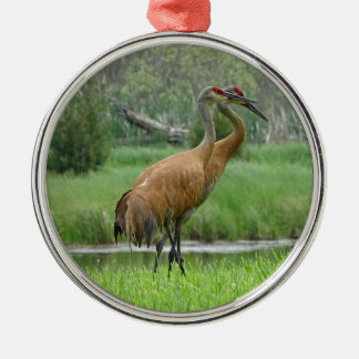 Sandhill kranar julgransprydnad metall