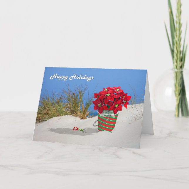 SandhinkPointsettia växt Helgkort (Framsida)
