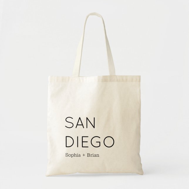 Sandiego Bröllop Welcome Tote Bag Tygkasse (Framsidan)