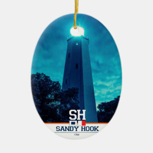 Sandig kroklampa julgransprydnad keramik