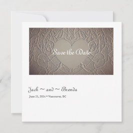 Sandig ros med hjärta spara datumet