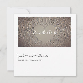 Sandig ros med hjärta spara datumet