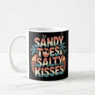 Sandiga tår Salta kyssar Retro strandpar Kaffemugg