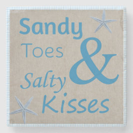 Sandiga Toes och salt citationstecken för Stenunderlägg