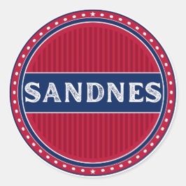 Sandnes City Pride Emblem – Norwegian Identity Runt Klistermärke