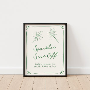 Sändning av miniatyrdiagram i Hand plockade-Grönt Poster