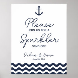 Sändning av Nautical Navy Sparkler Poster