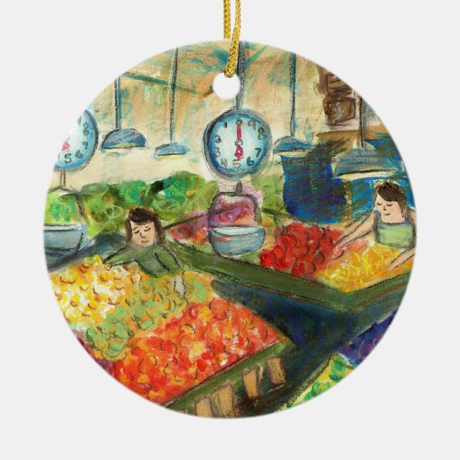 Sändning av prydnadsföremål (Pike Ställe Seattle) Julgransprydnad Keramik (Framsidan)