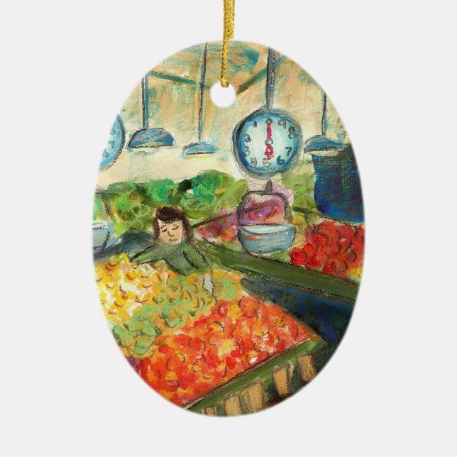 Sändning av prydnadsföremål (Pike Ställe Seattle) Julgransprydnad Keramik (Framsidan)