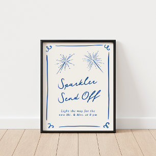 Sändning av vit Hand plockade-miniatyrstråle Poster