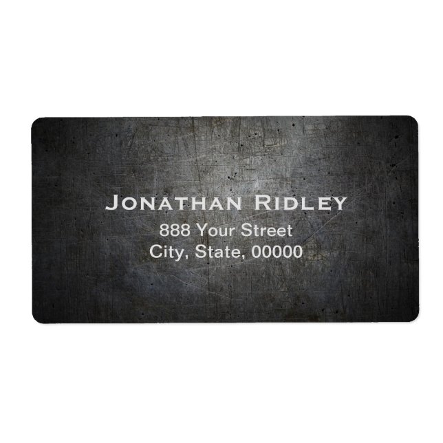 Sändningsetiketter för svart METALL Fraktsedel (Framsidan)