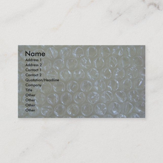 Sändningsvisitkorten bubblar på sjalen visitkort (Framsida)