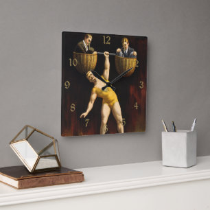 Sandow Eugen Sandow Vaudeville Tyngdlyftare Fyrkantig Klocka