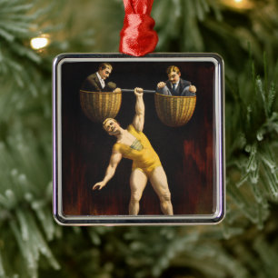 Sandow Eugen Sandow Vaudeville Tyngdlyftare Julgransprydnad Metall