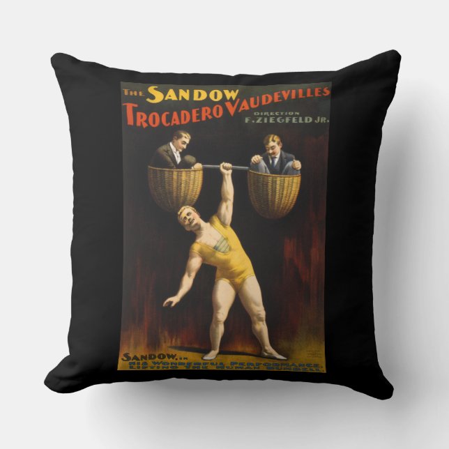 Sandow Eugen Sandow Vaudeville Tyngdlyftare Kudde (Framsida)