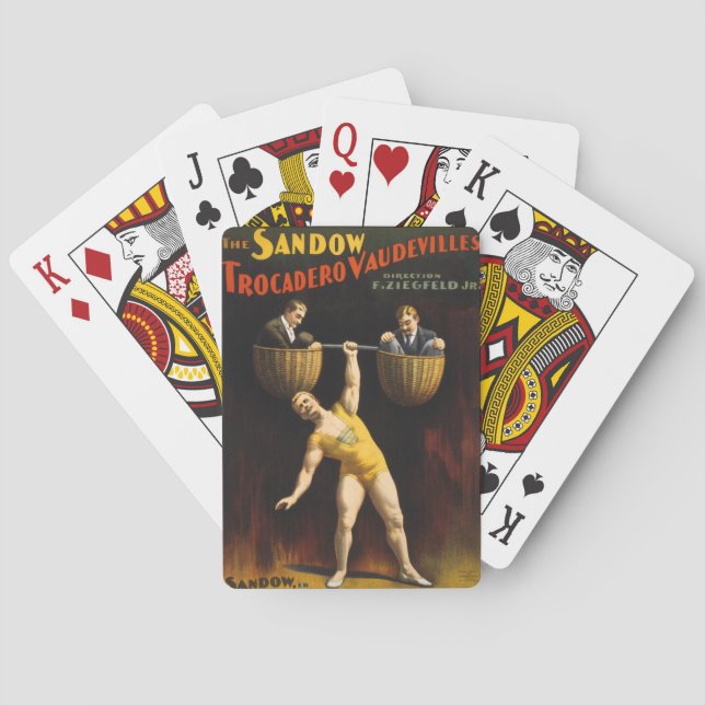 Sandow Eugen Sandow Vaudeville Weightlifter Casinokort (Baksidan)