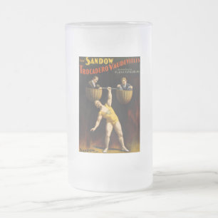 Sandow Eugen Sandow Vaudeville Weightlifter Frostat Ölglas