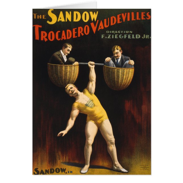 Sandow Eugen Sandow Vaudeville Weightlifter Hälsningskort (Framsidan)