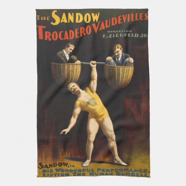Sandow Eugen Sandow Vaudeville Weightlifter Kökshandduk (Vertikal)