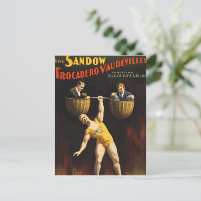 Sandow Eugen Sandow Vaudeville Weightlifter Vykort (Stående Fram)