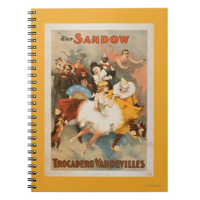 Sandow Trocadero Vaudevilles Carnival Theme Anteckningsbok Med Spiral (Framsidan)