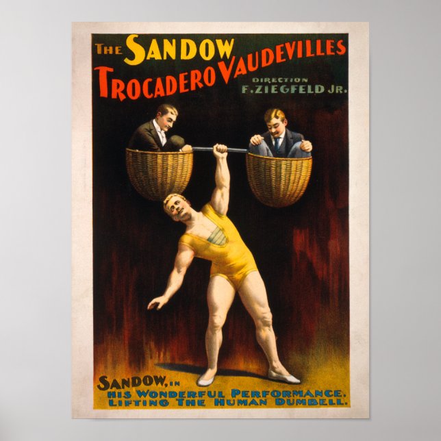 Sandow Trocadero Vaudevilles Weightlift Poster (Framsidan)