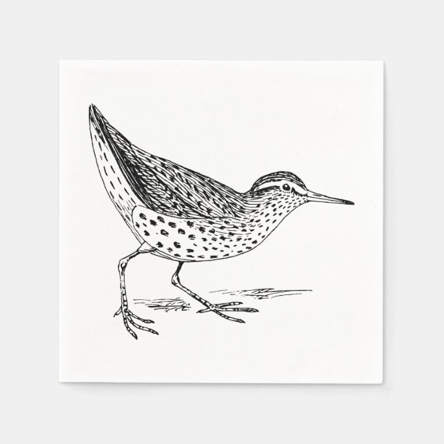 Sandpiper Bird Art Pappersservett (Framsidan)