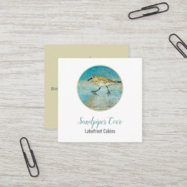 Sandpiper Bird Beach Coastal Rental Fyrkantigt Visitkort