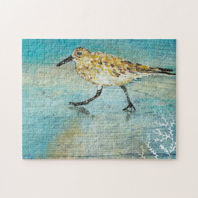 Sandpiper Coastal Bird Ocean Pussel (Horisontell)