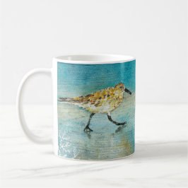 Sandpiper Coastal Bird Wading Ocean Beach Kaffemugg