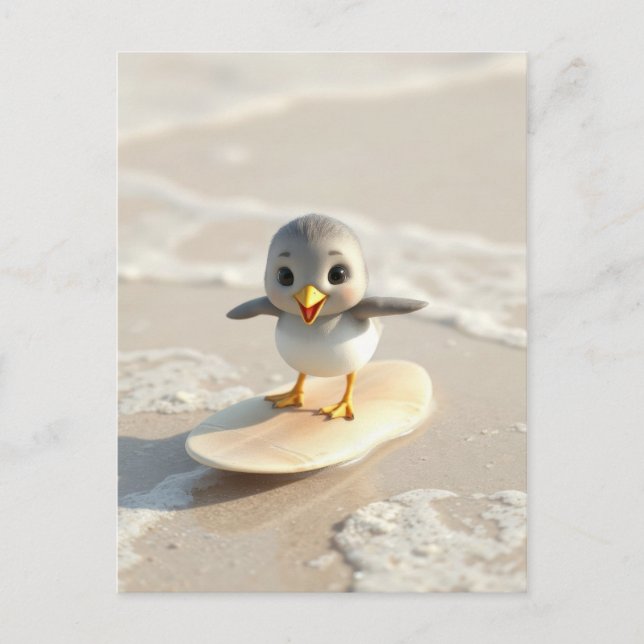 Sandpiper lär sig surfa vykort (Framsida)