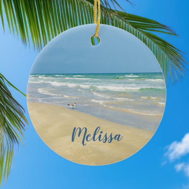 Sandpiper på kusten | Vackra Anpassningsbar för pe Julgransprydnad Keramik (Skapare uppladdad)