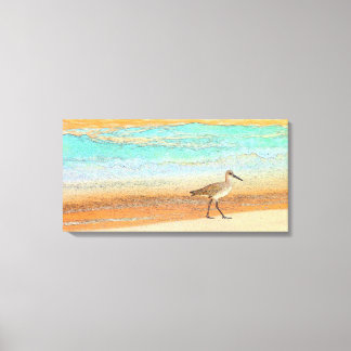 Sandpiper på strand canvastryck