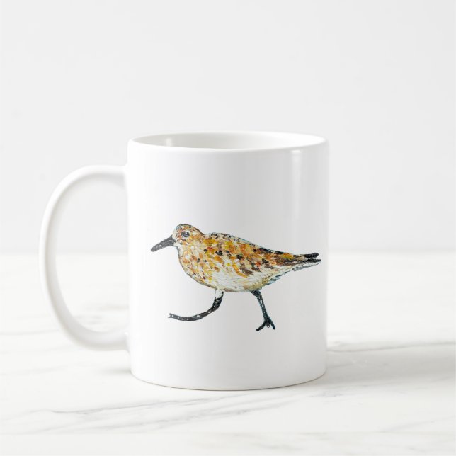 Sandpiper Shorebird Coastal Beach Art Kaffemugg (Vänster)