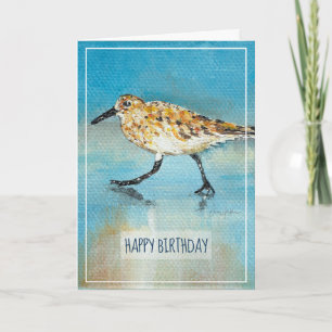 Sandpiper Shorebird Coastal Beach Grattis på födel Kort